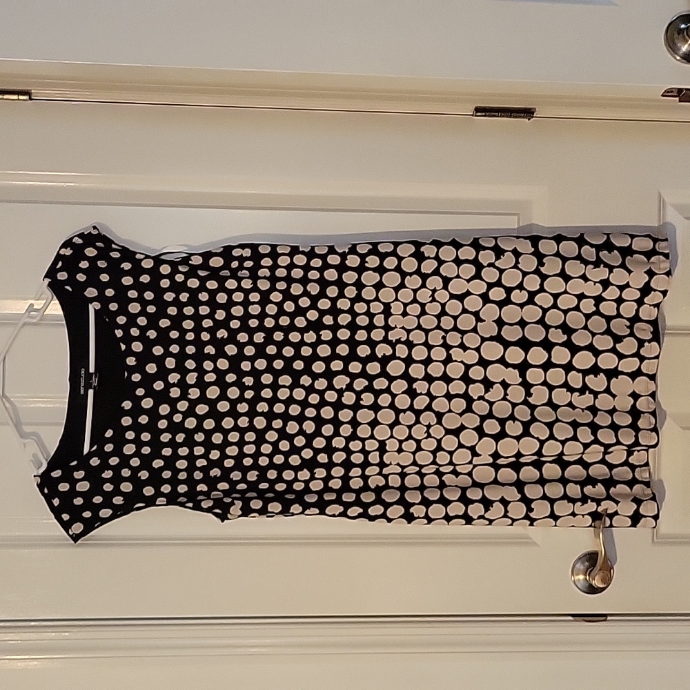 Black dress with white dots